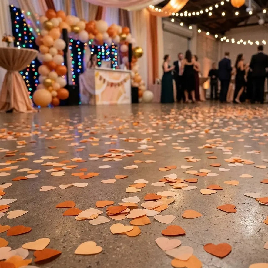 Confettis Cœurs Orange Léger