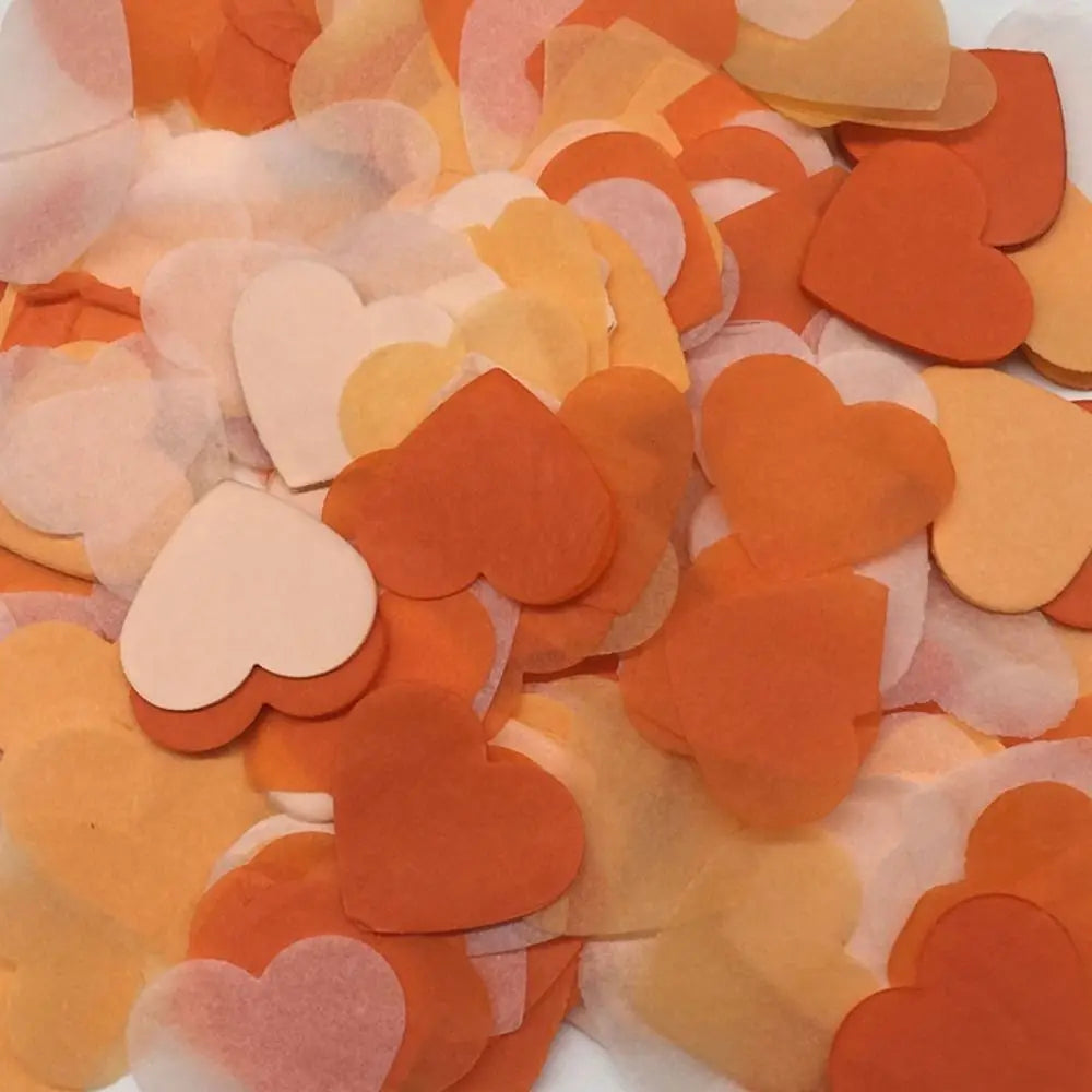Confettis Cœurs Orange chaleureux