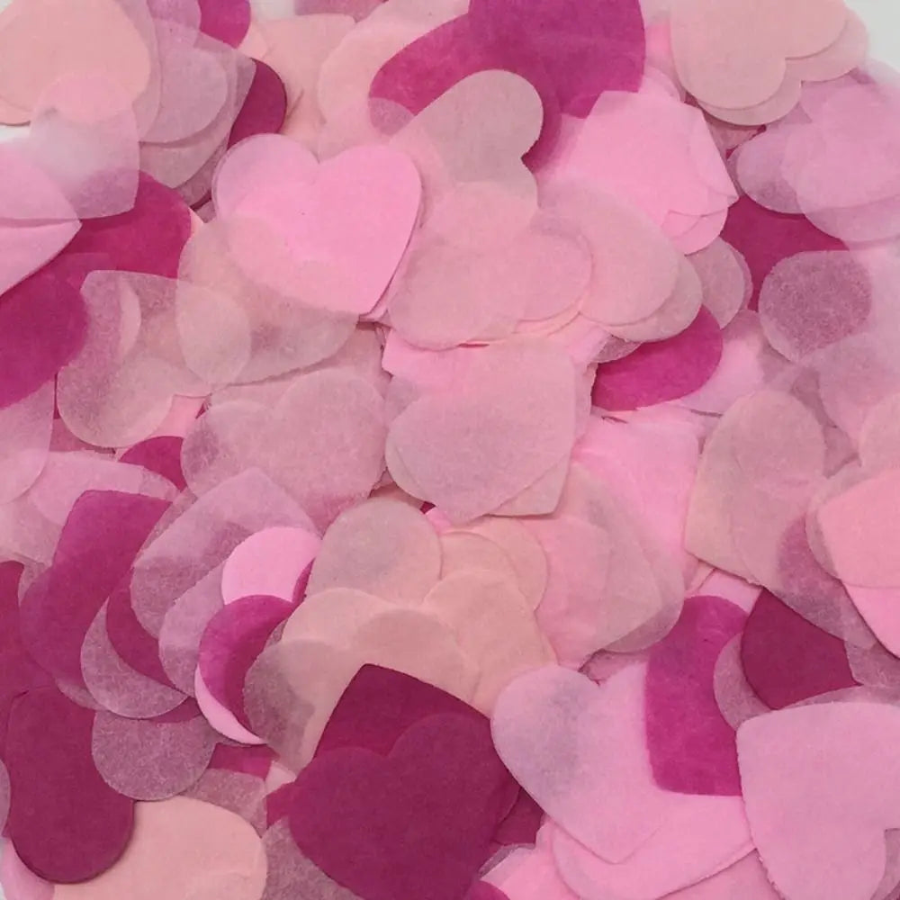 Confettis Cœurs Roses en Papier de Soie harmonieuse