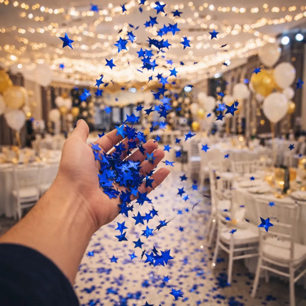 Confettis Etoiles Bleus élégants