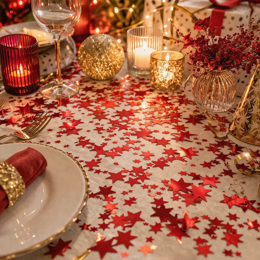 Confettis Etoiles Rouges chic