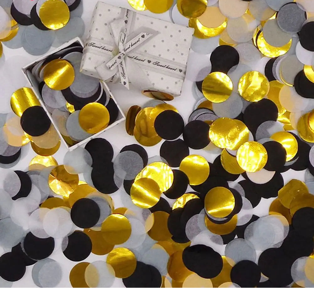 Confettis Noirs et Dorés Unique