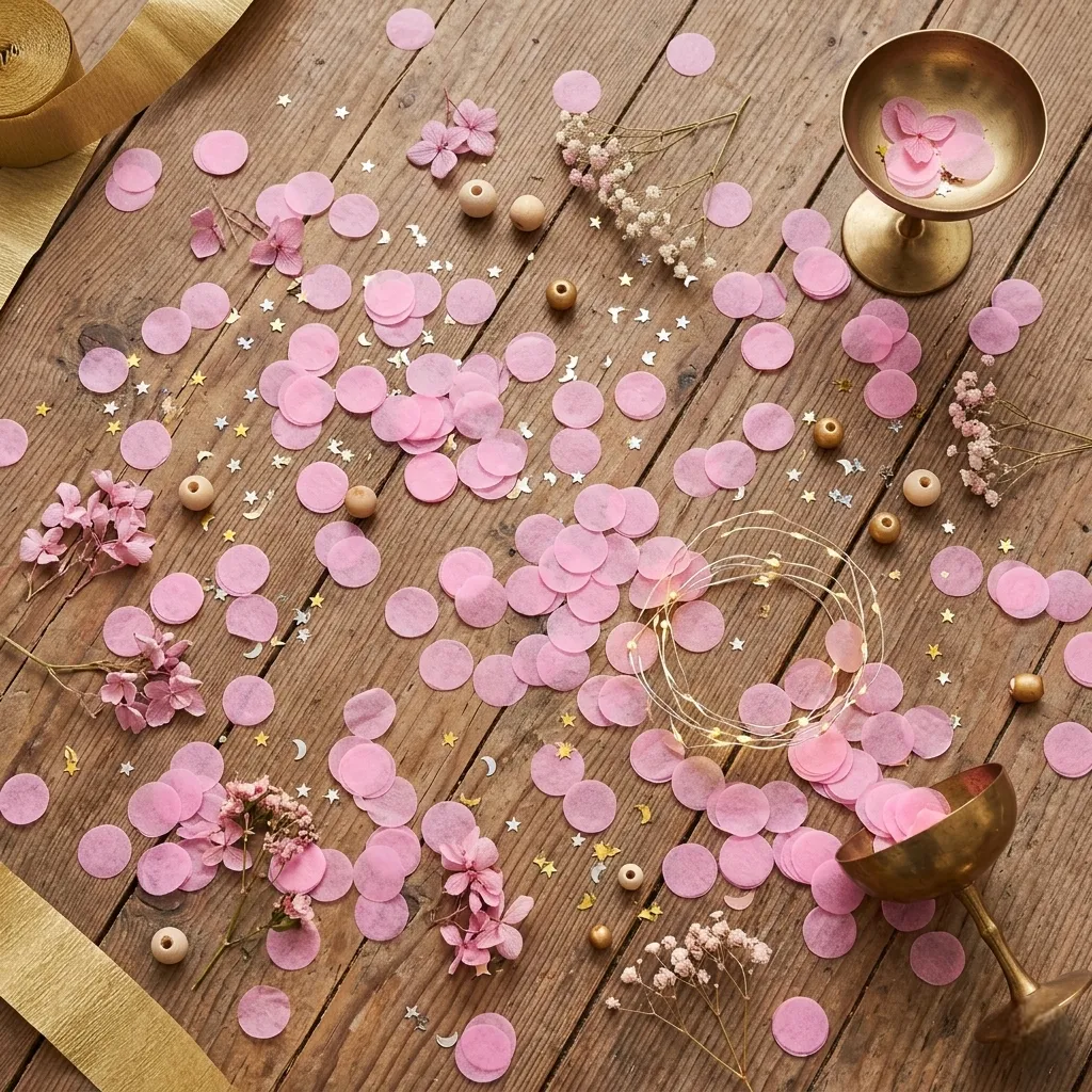 Confettis Roses Biodégradables Unique