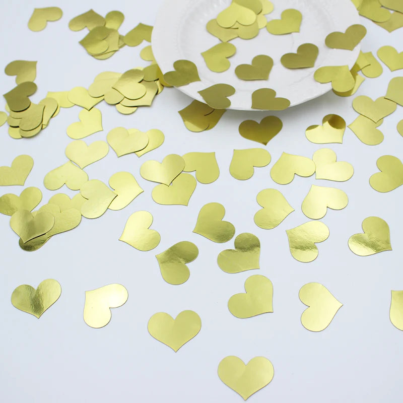 Confettis de Table Cœurs Dorés