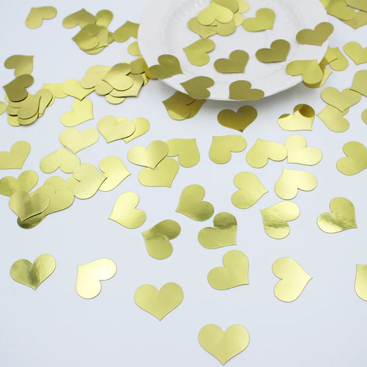 Confettis de Table Cœurs Dorés