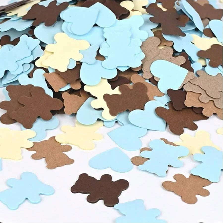 Confettis de Table Ourson Bleu et Brun Kawai