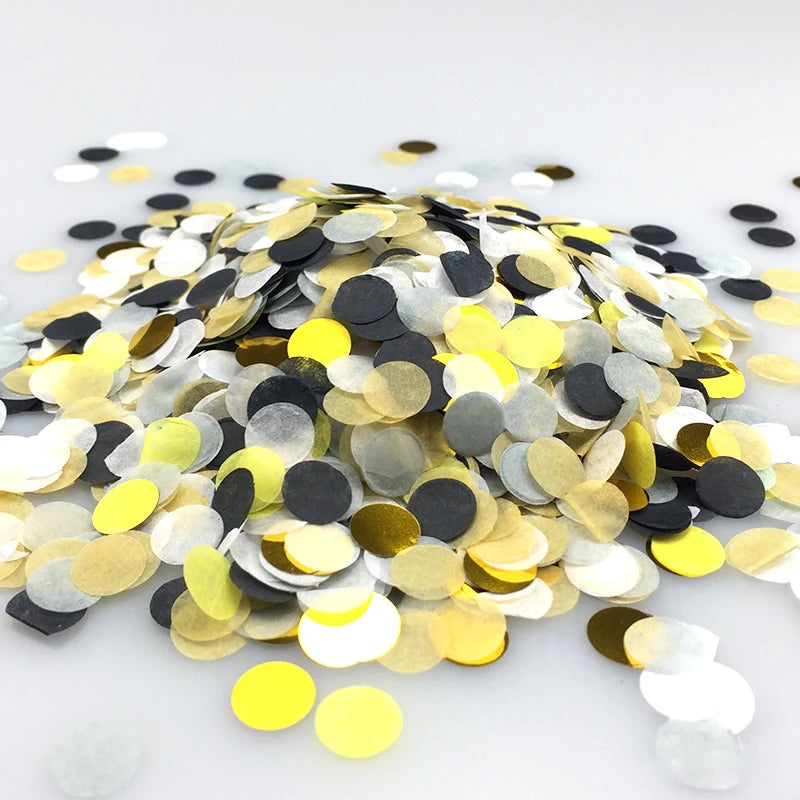 Confettis en Papier Noir et Doré Design