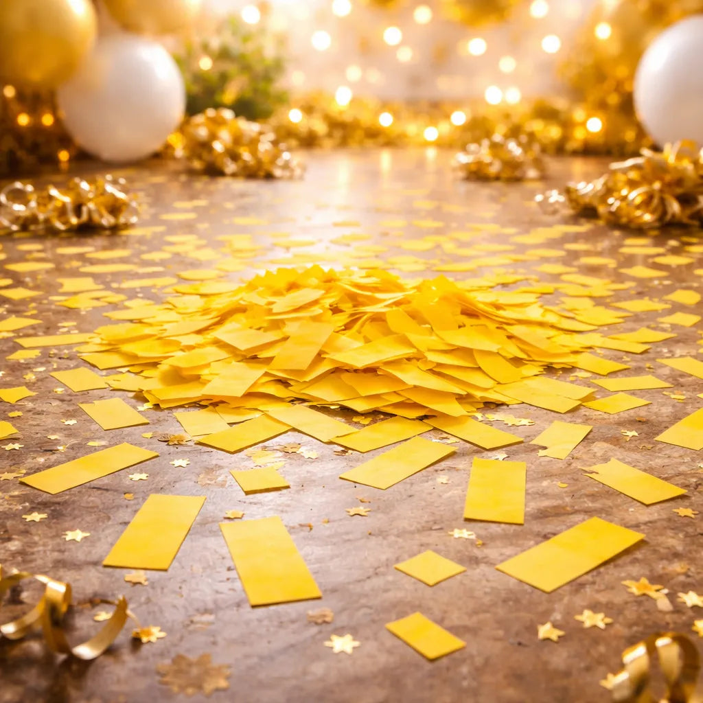 Confettis en Papier de Soie Jaune