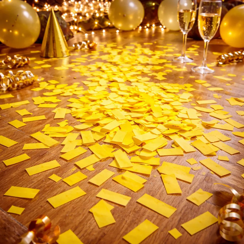 Confettis en Papier de Soie Jaune Unique