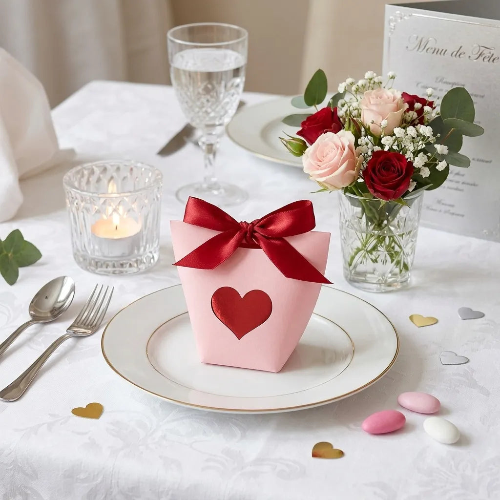 Contenant à Dragées Mariage à Nœud Unique