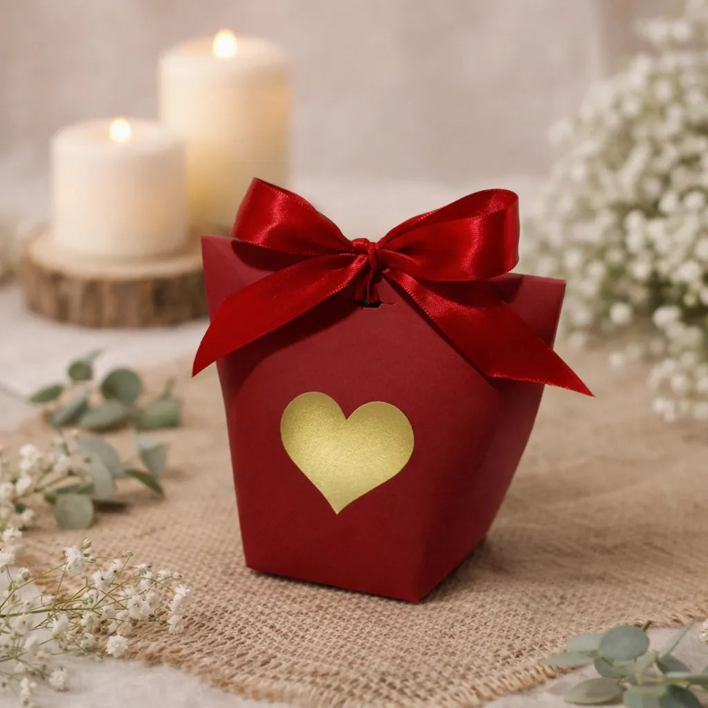 Contenant à Dragées Mariage Raffiné à Cœur