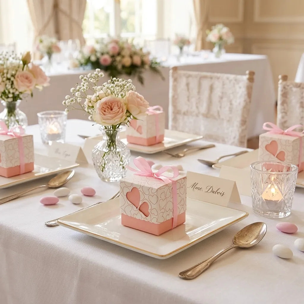 Contenant à Dragées Mariage Romantique Unique