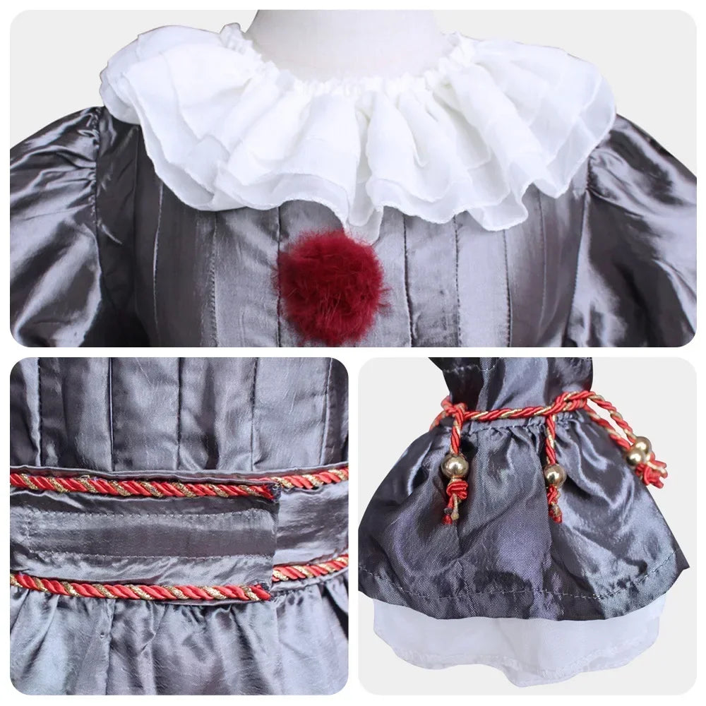 Costume Clown Enfant Argenté Rétro Caisse