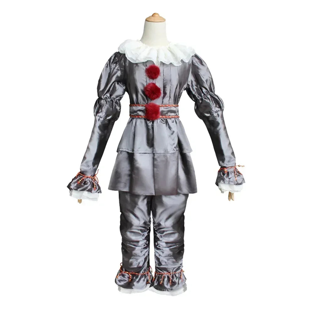 Costume Clown Enfant Argenté Rétro Design