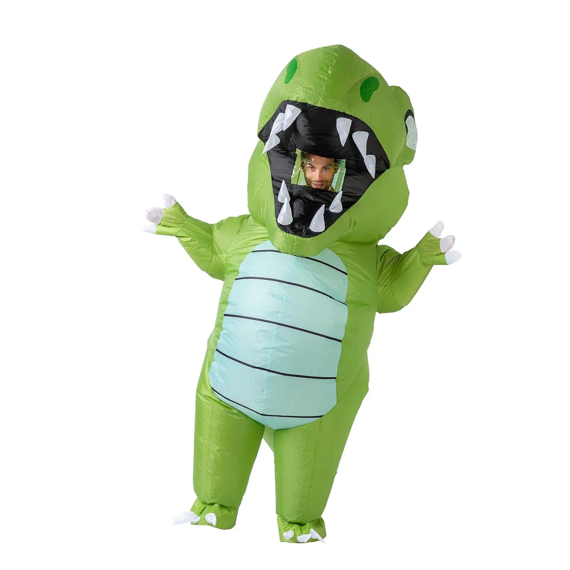 Costume Dinosaure Gonflable Vert Adulte Enfantin