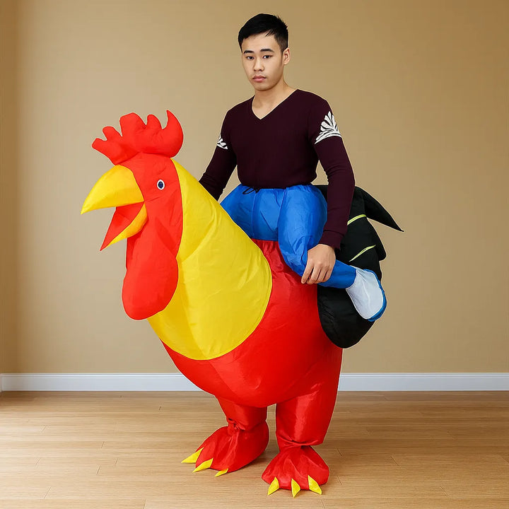 Costume Gonflable Coq Rouge rigolo