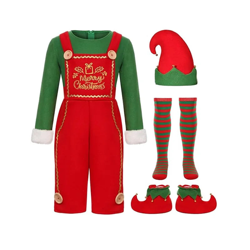 Costume Noël Elfe Homme Rouge Vert 