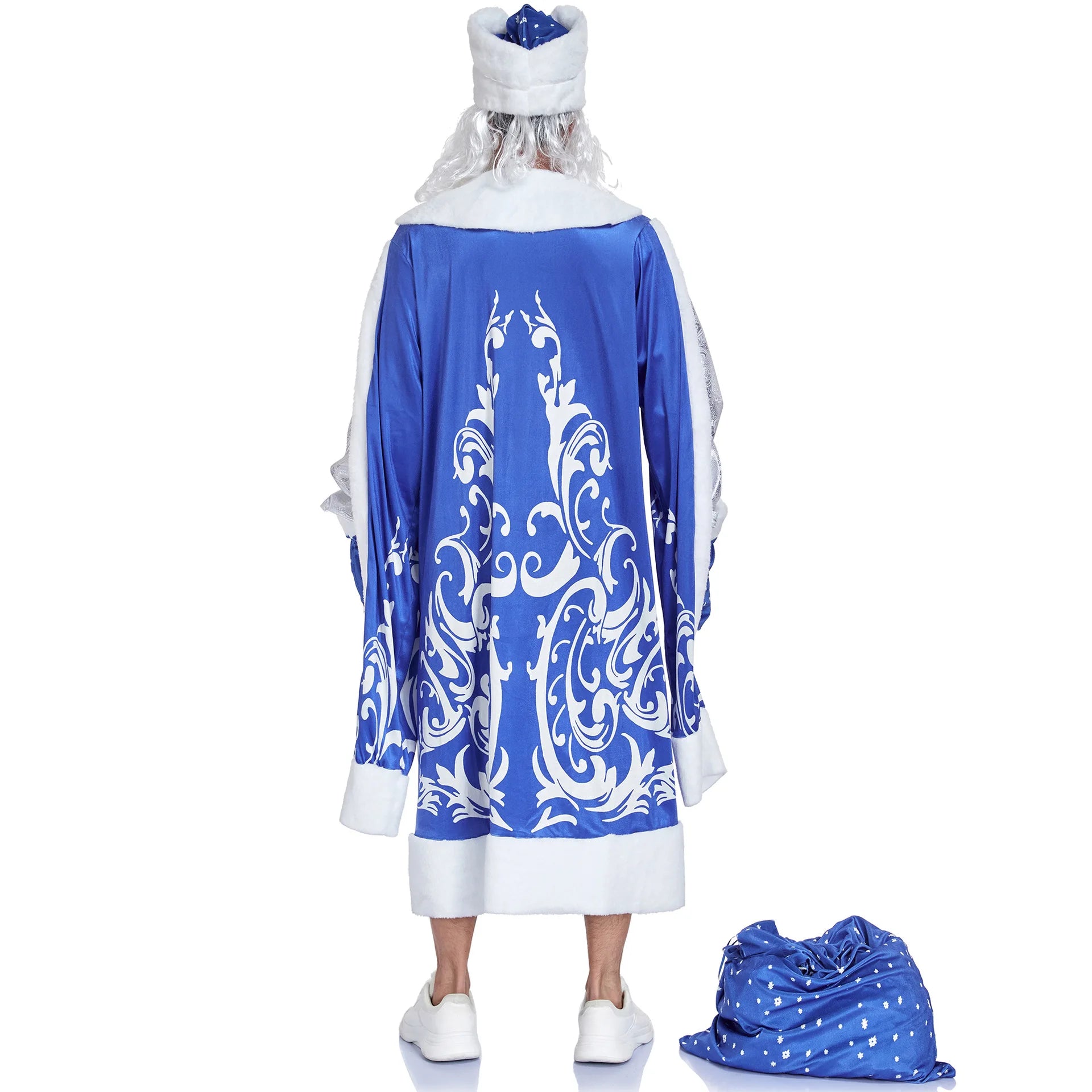 Costume Père Noël Bleu Accessoirisé Contrasté