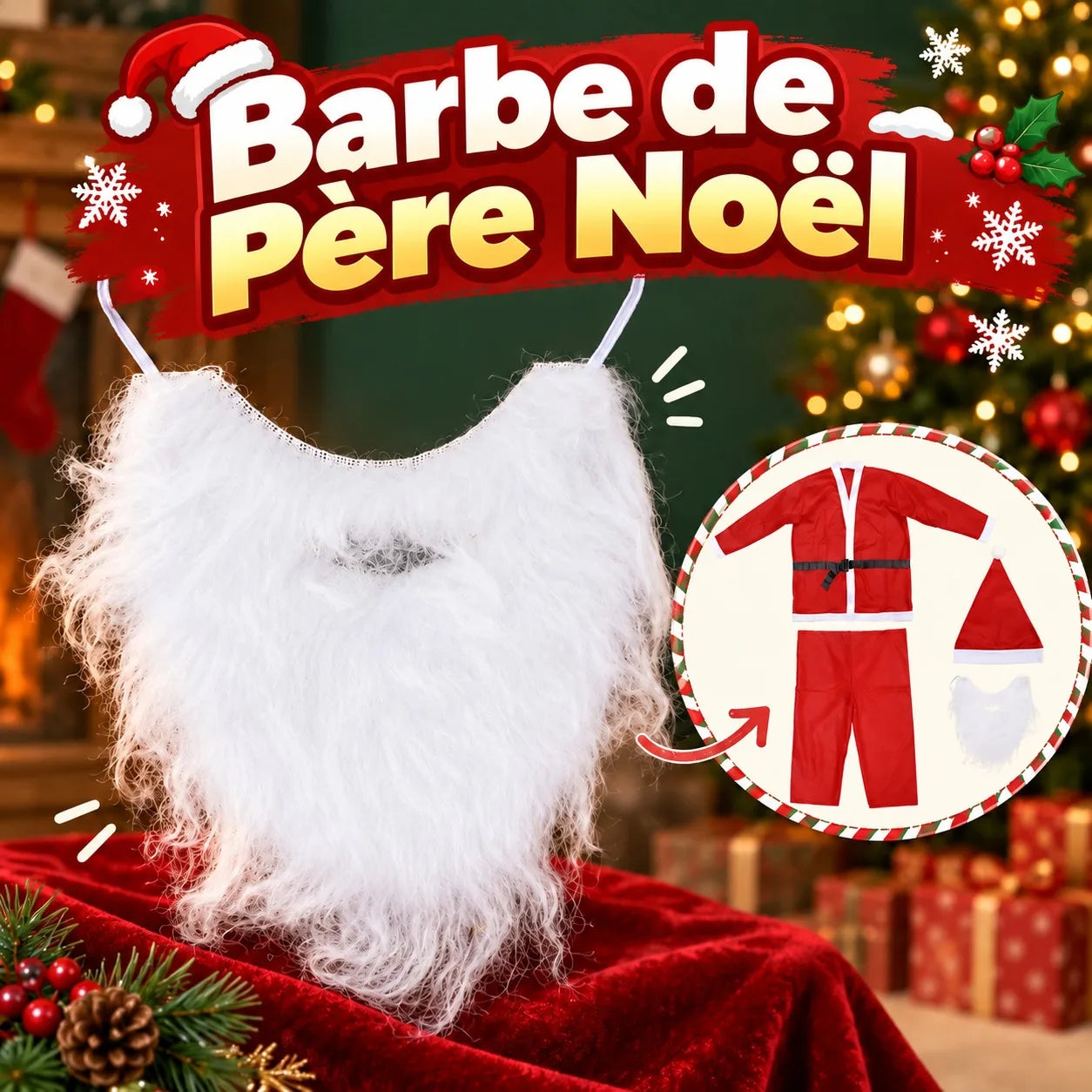 Costume Père Noël Confortable barbe