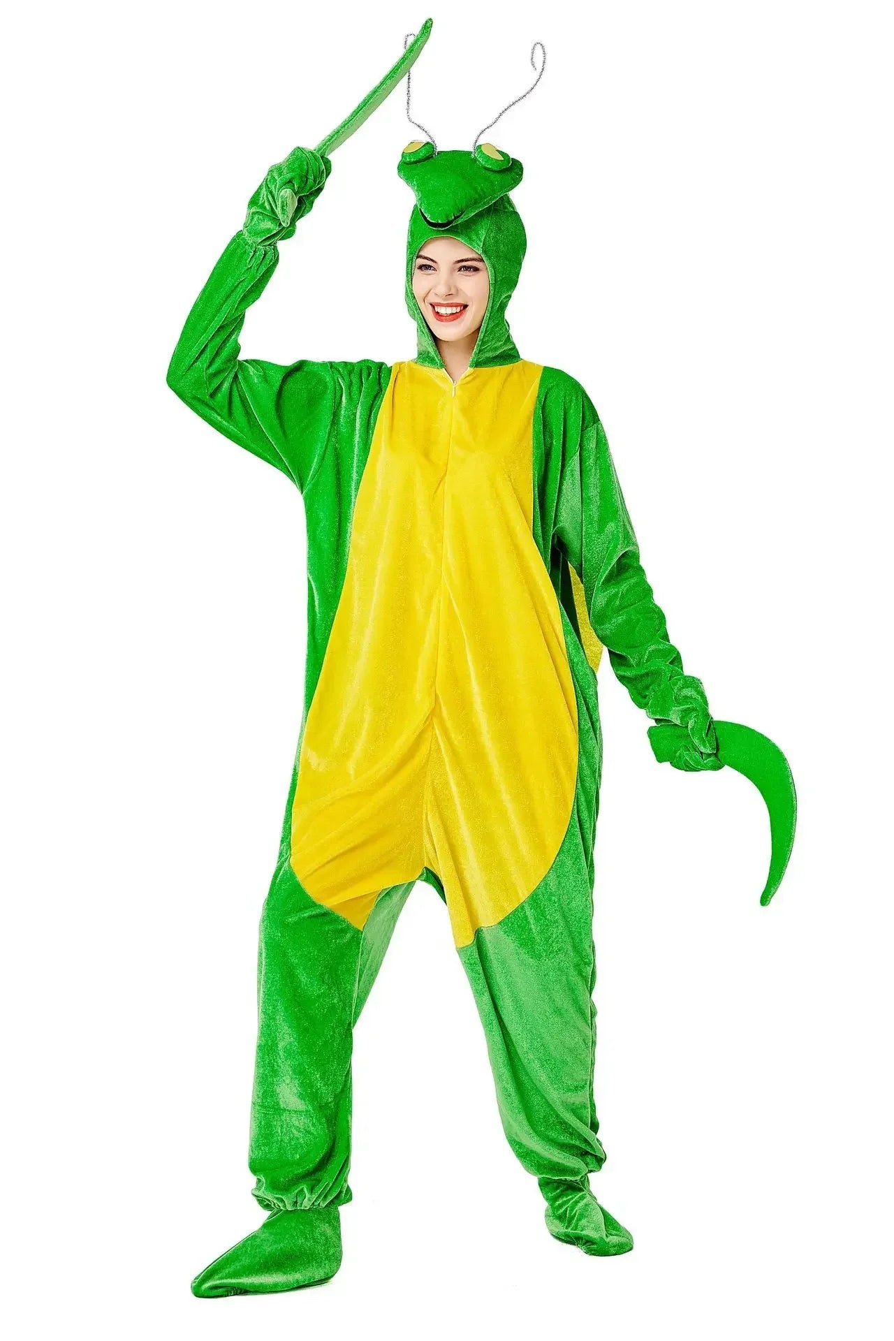 Costume Vert Mante Religieuse Unique