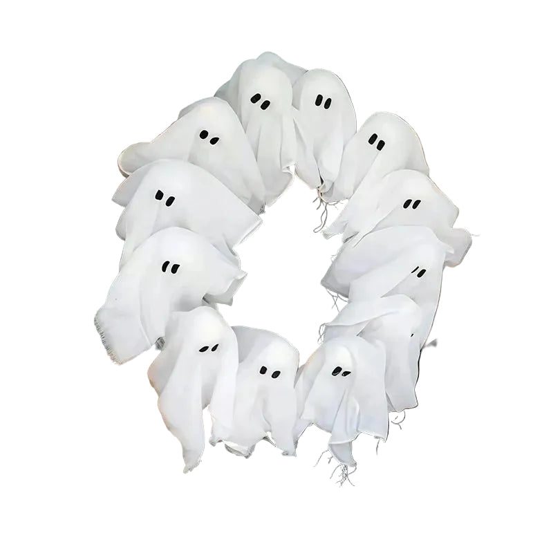 Couronne de Fantômes en Tissu Minimaliste
