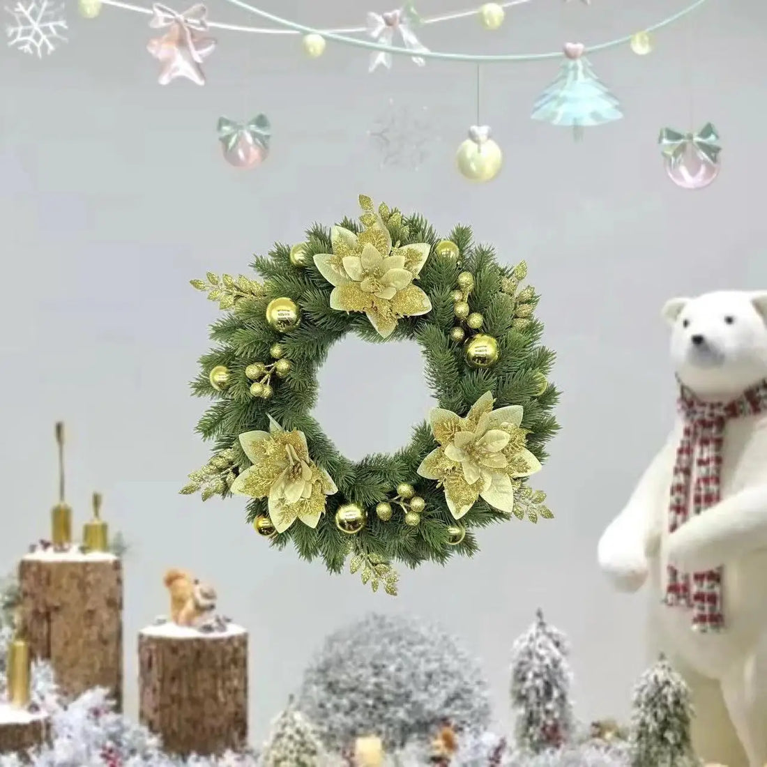 Couronne de Noël Dorée