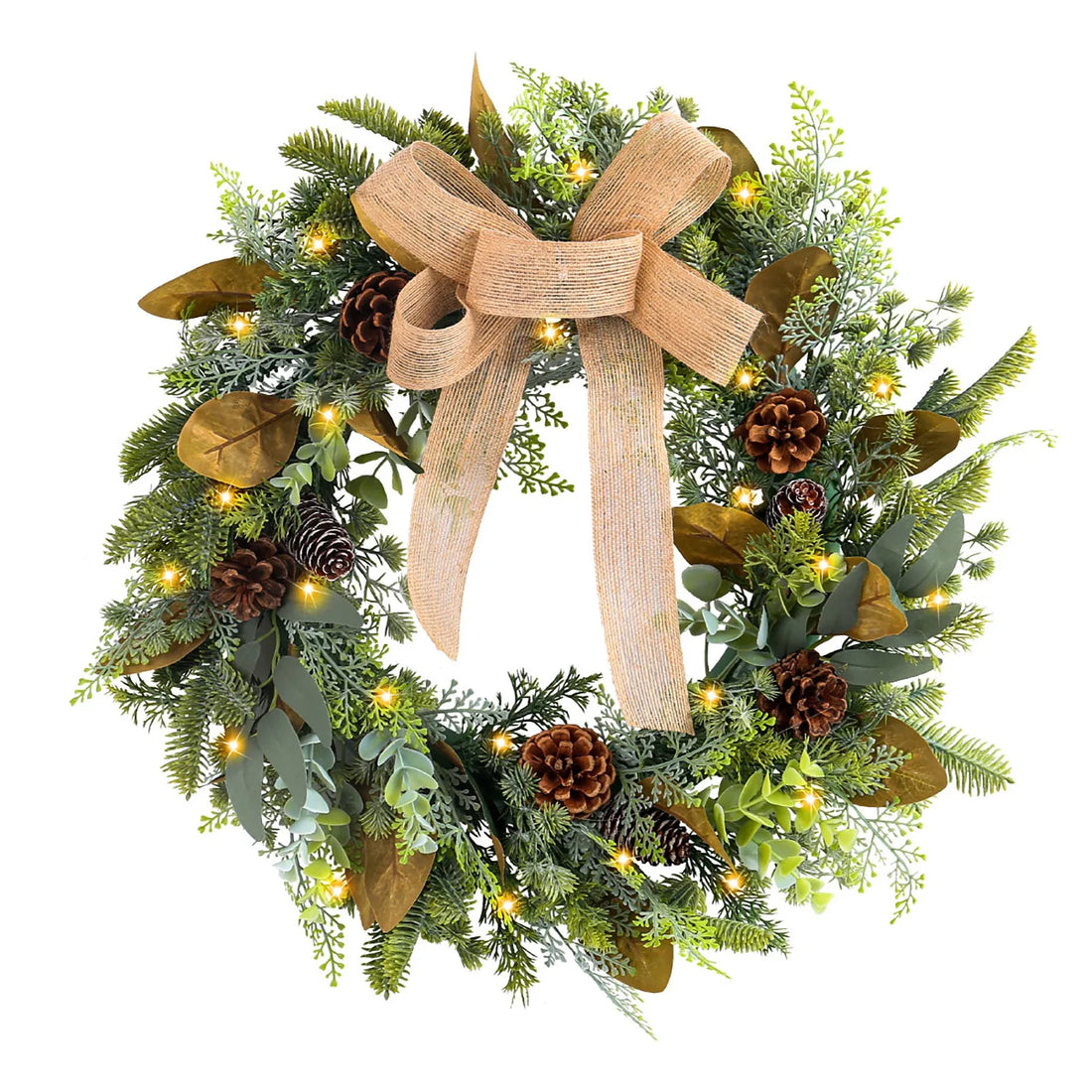 Couronne de Noël Epurée à LED