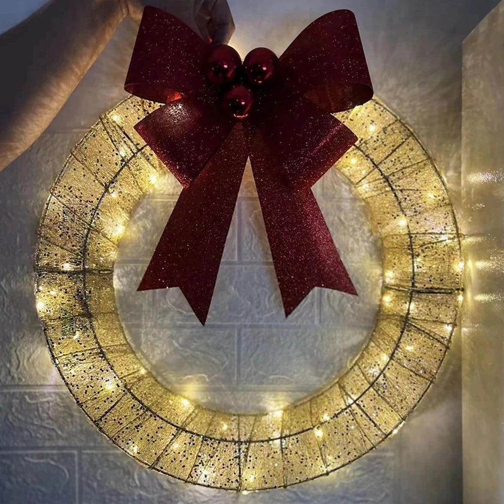 Couronne de Noël Lumineuse Design Chic