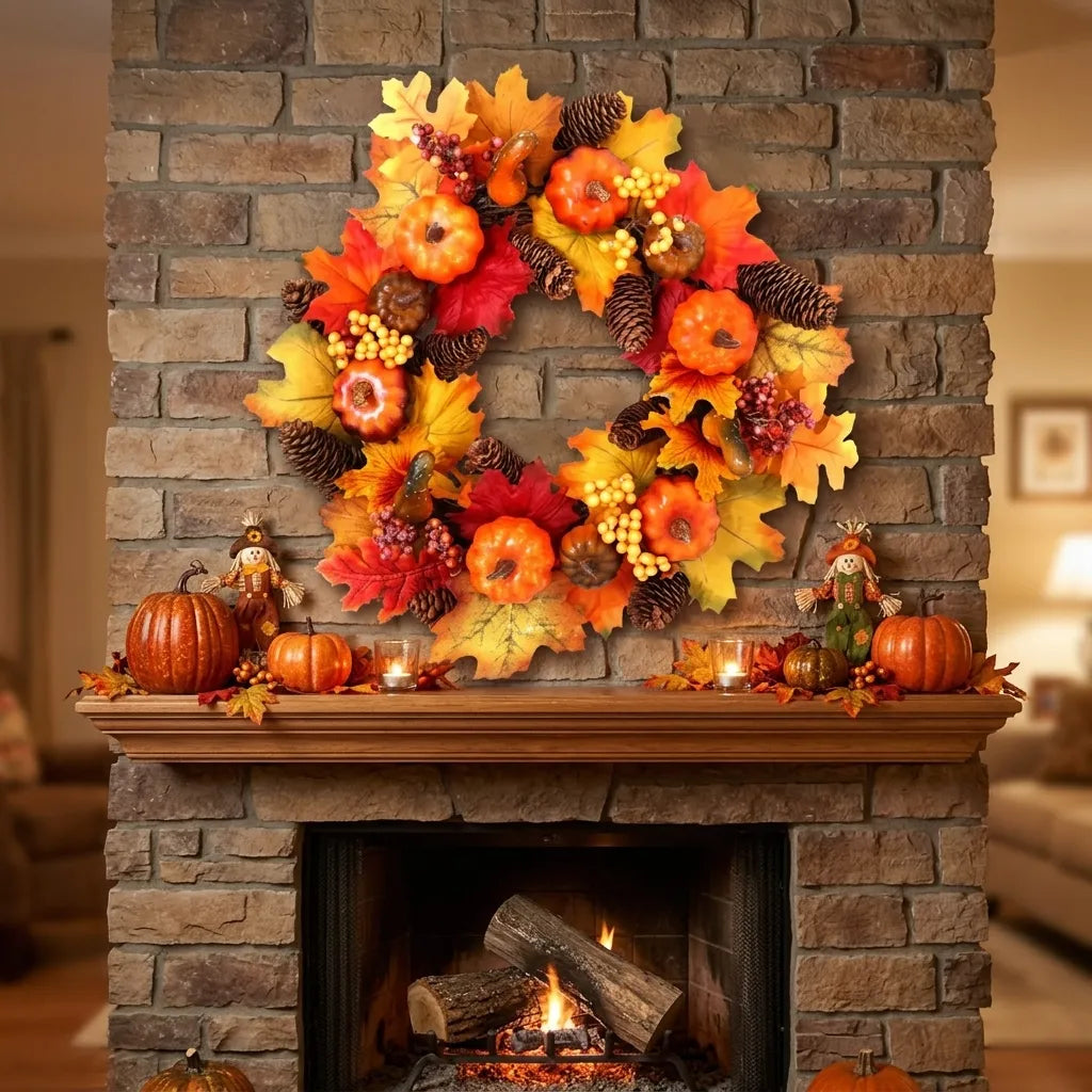 Couronne de Porte Halloween Colorée Minimaliste