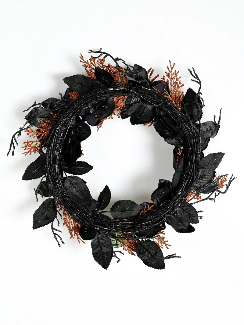 Couronne de Porte aux Couleurs Halloween Colorée Dos