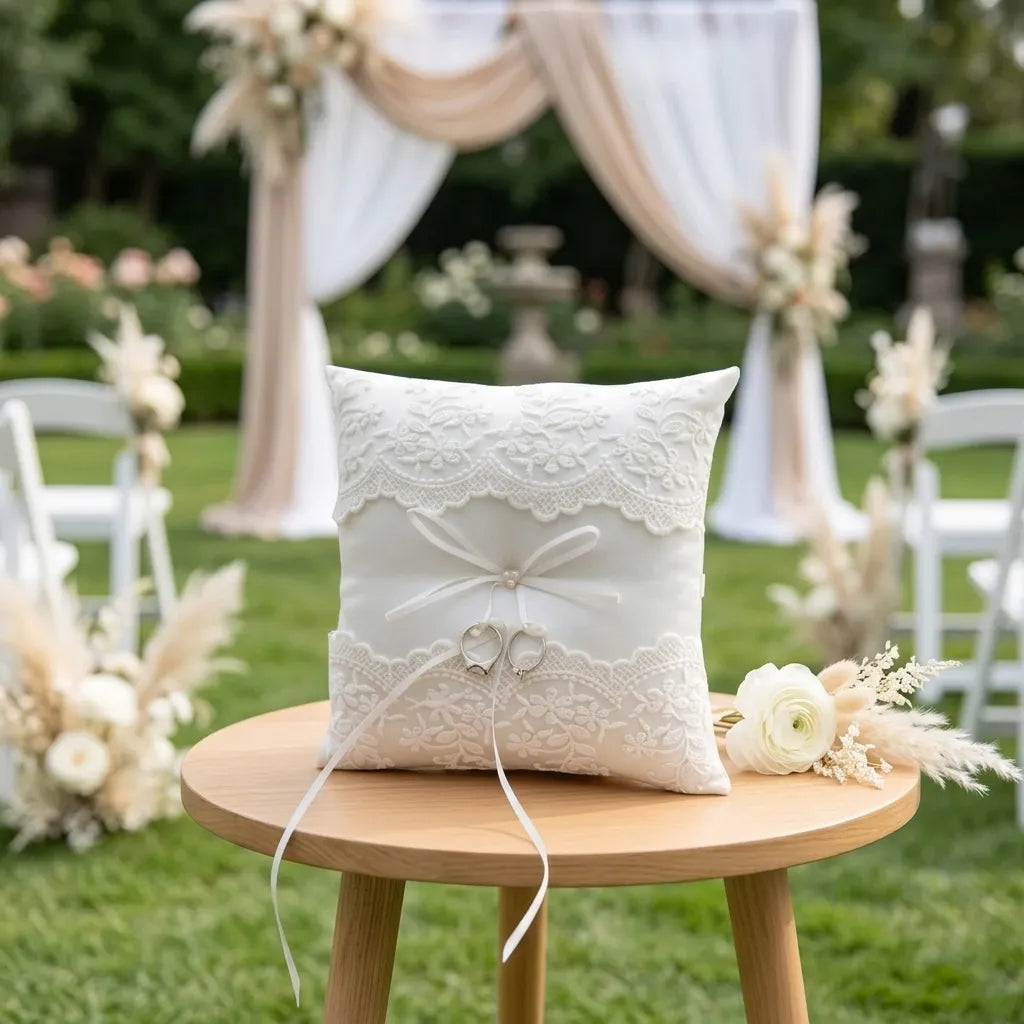Coussin Alliance à Dentelle Raffiné élégant