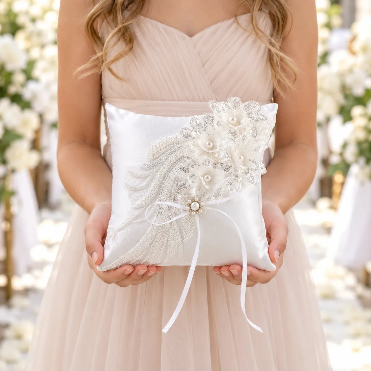 Coussin pour Bagues Mariages Raffiné épuré