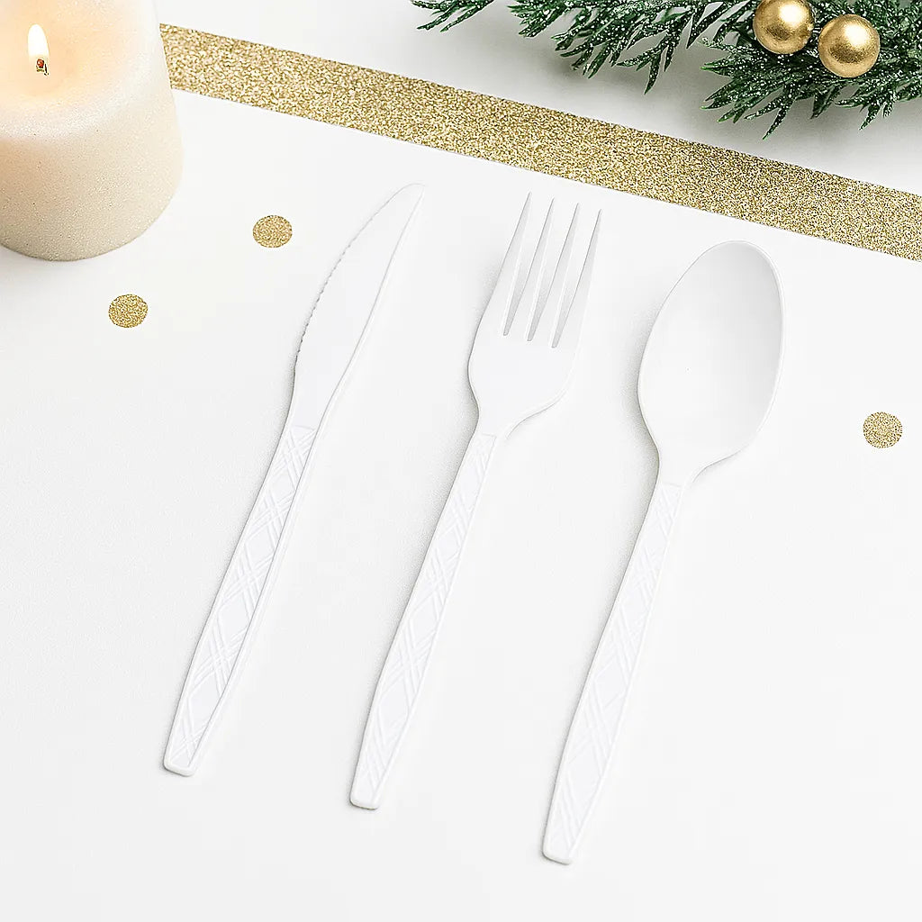 Couverts Jetables Blancs 1