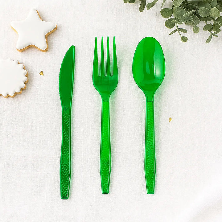 Couverts Jetables Verts 1