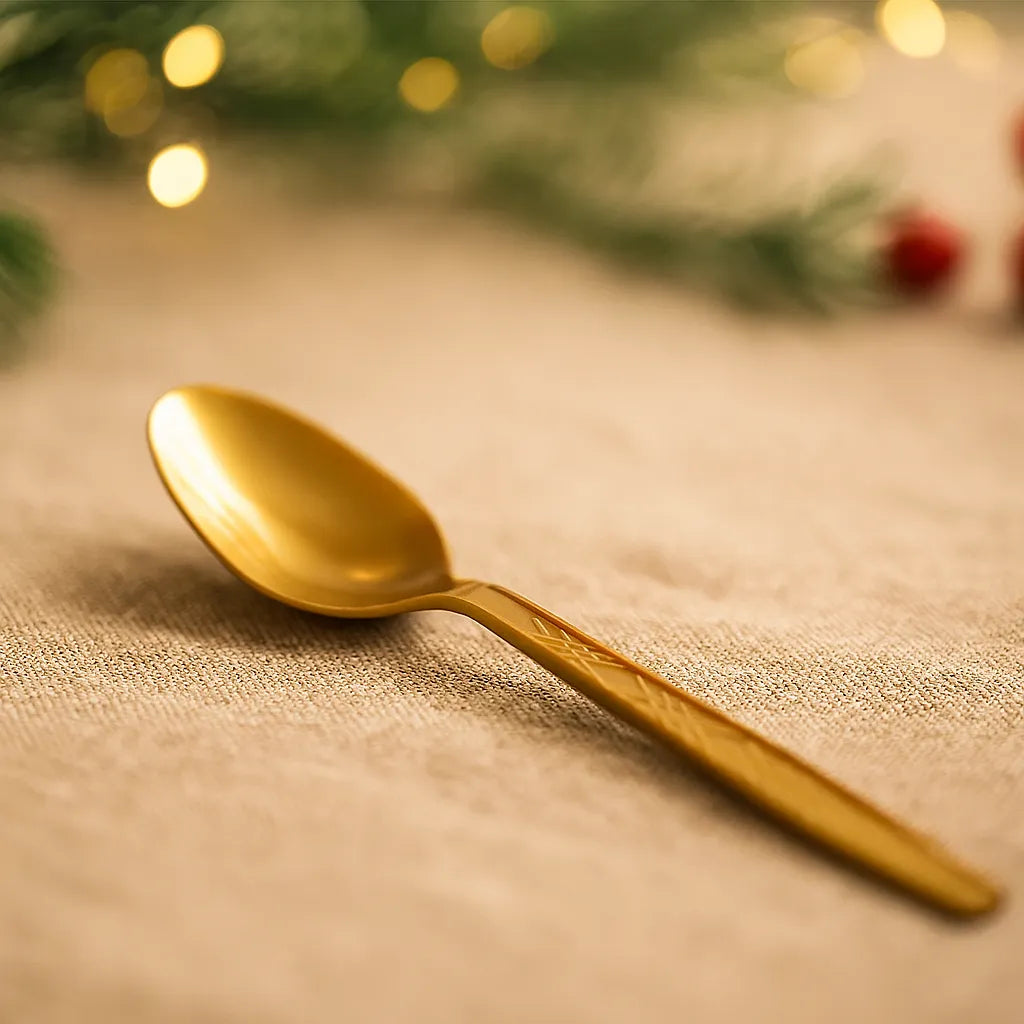 Cuillères Jetables Dorées 1