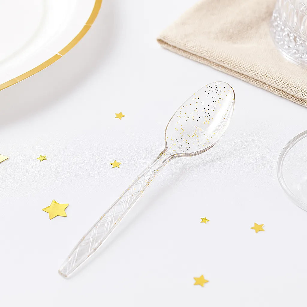 Cuillères Jetables Pailletées 1