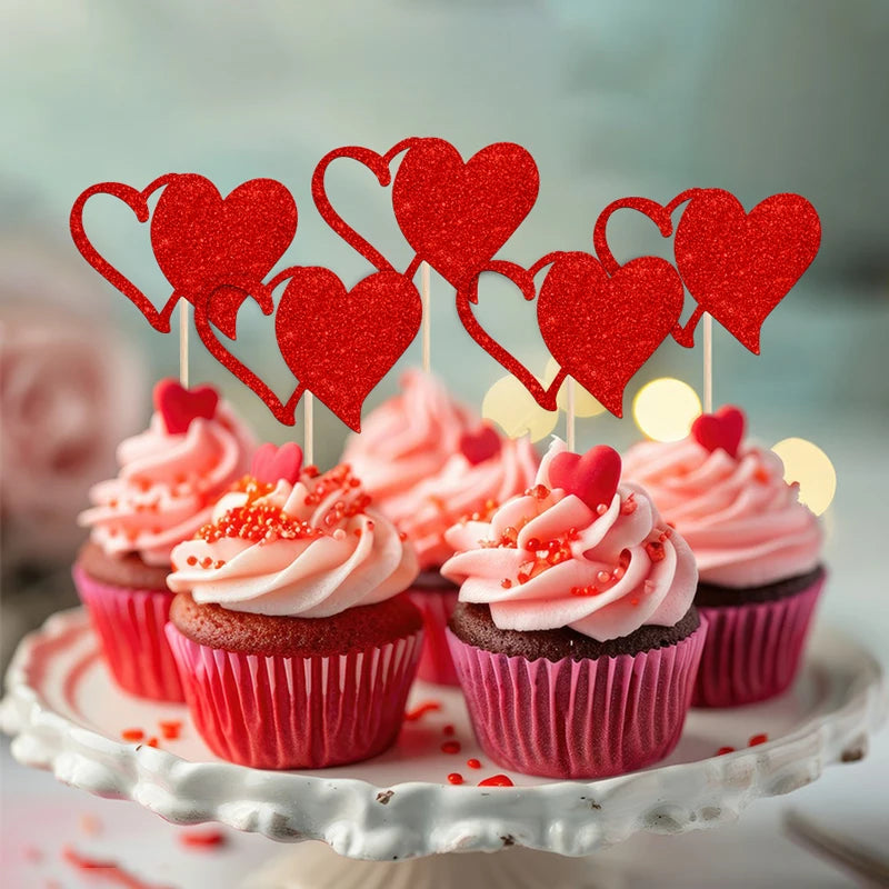 CupCake Topper Cœur Rouge Unique