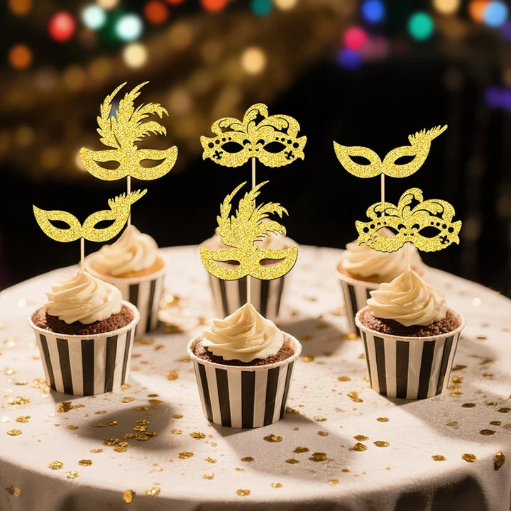 CupCake Topper Masques Dorés