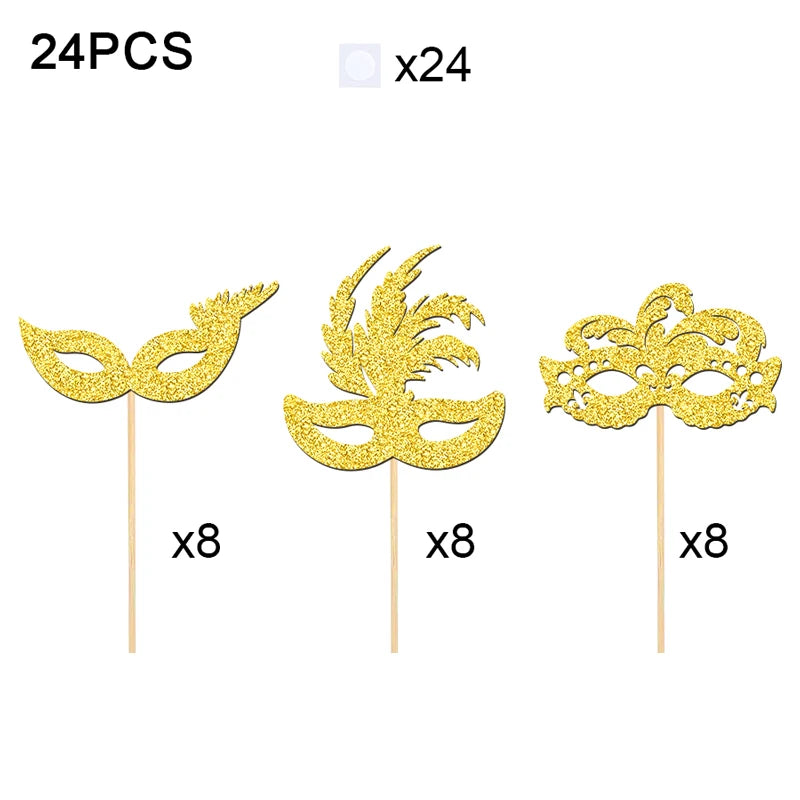 CupCake Topper Masques Dorés Unique
