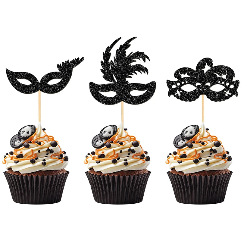 CupCake Topper Masques Noirs Unique