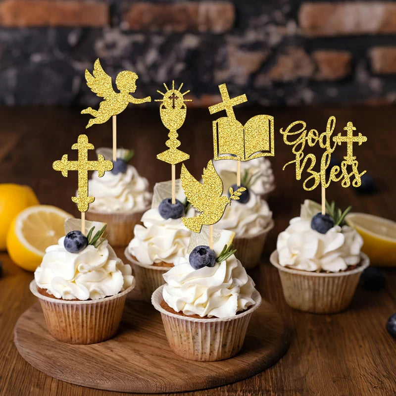 Cupcake Topper Baptême