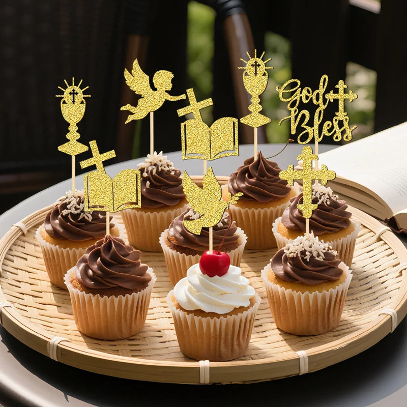 Cupcake Topper Baptême Unique