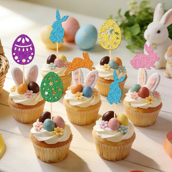 Cupcake Topper Pailleté Pâques