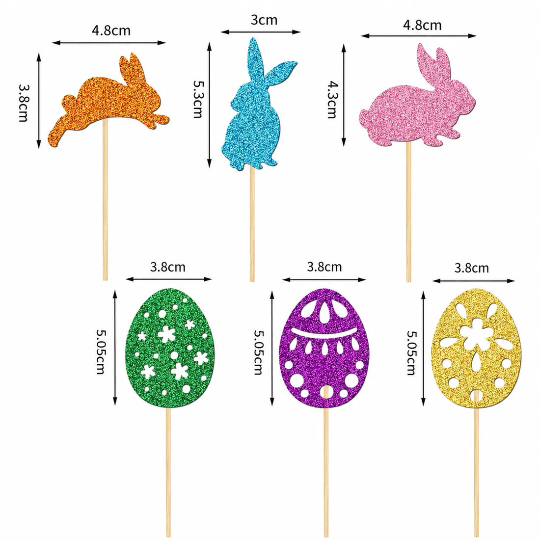 Cupcake Topper Pailleté Pâques Résistant