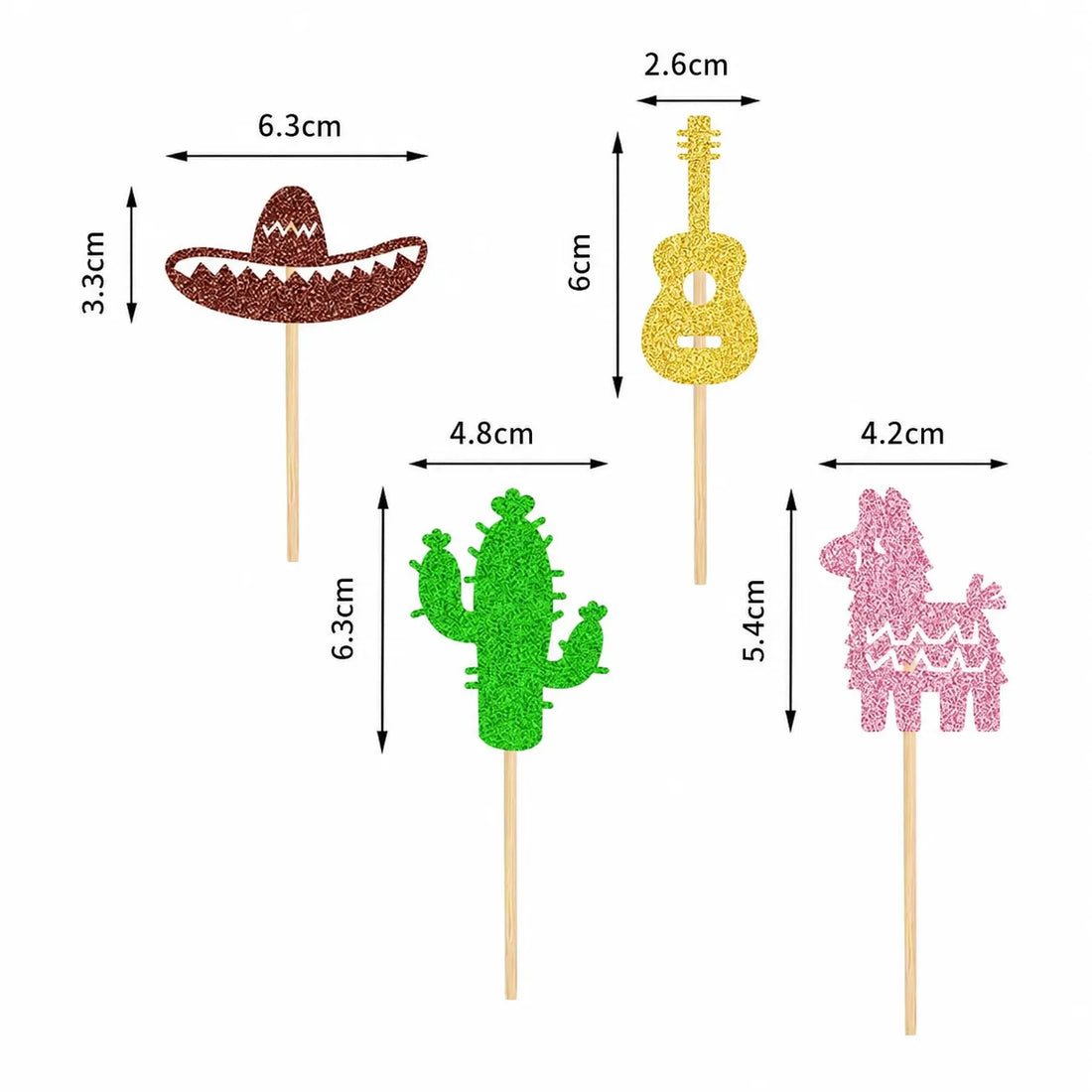 Cupcake Topper Thème Mexicain Elégant