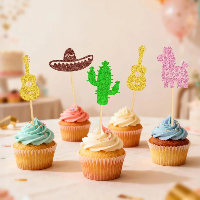 Cupcake Topper Thème Mexicain Unique