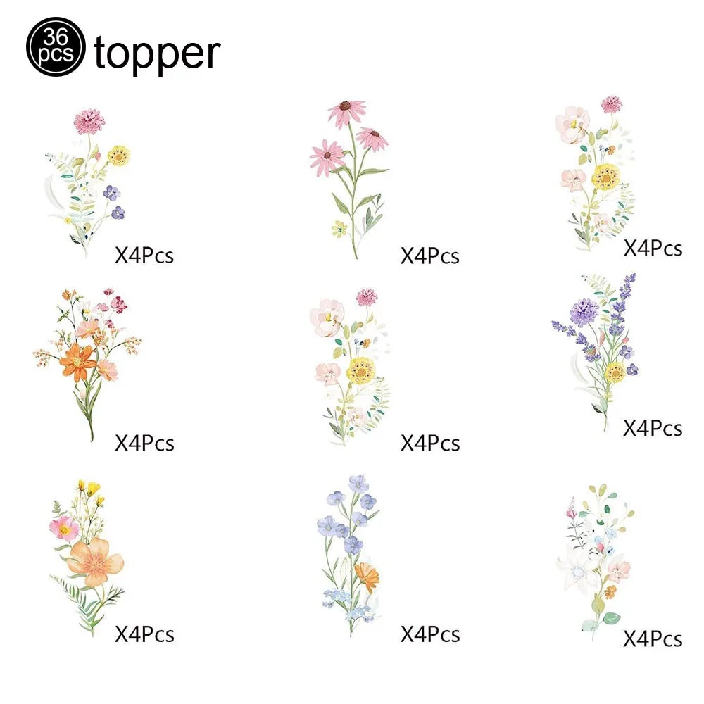 Cupcake Toppers Fleurs Sauvages Unique