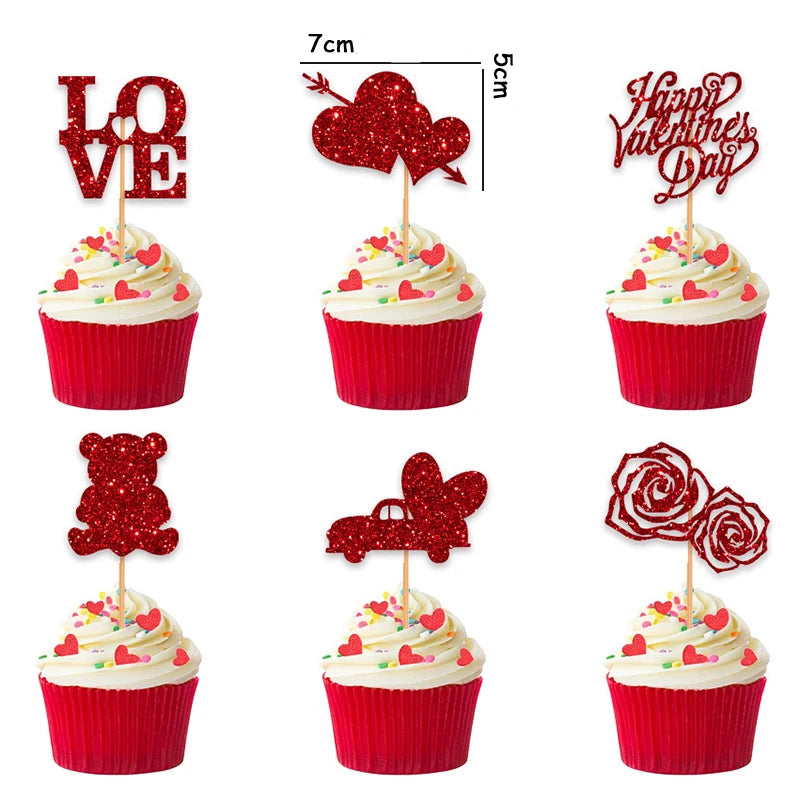 Cupcake Toppers Romantiques Durable