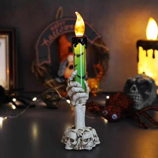 Déco Bougie LED Main Squelette