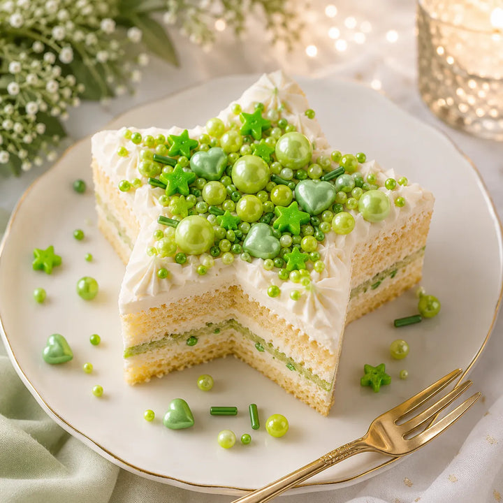 Déco Comestible Verte Pour Gâteau